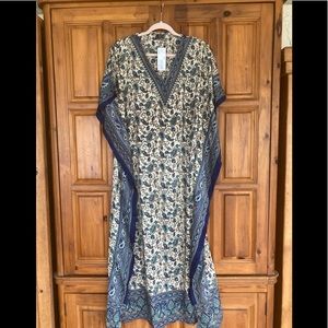 Blue long dress one-size-fits-all